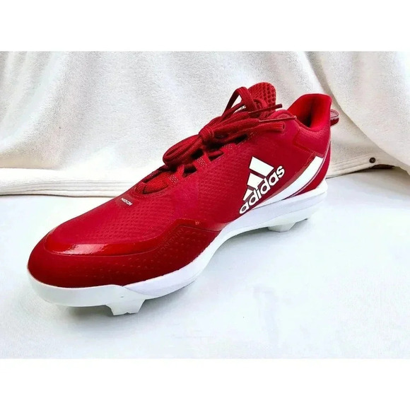 Adidas Size 13.5 Icon 7 Men's Low Top TPU Baseball Cleats Red/White S23880 NWT - Picture 2 of 14